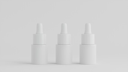 White Cosmetic Bottle Mockup 3D Illustration