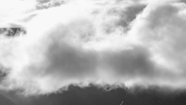 Black and white clouds rolling - Iceland time lapse