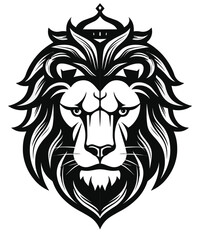 A lion head with a crown on it