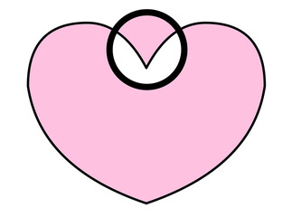 pink heart with ribbon
