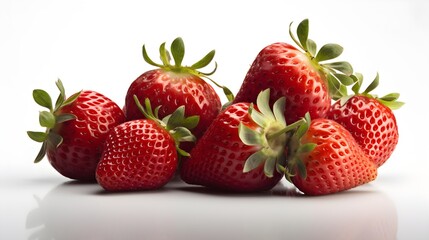 Close up of strawberries. Isolated on white background with copy space