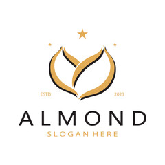 simple almond logo,for business,badge,trademark,almond oil,almond farm,almond shop,vector