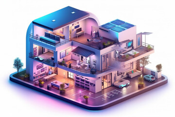 Obraz premium Connected Living: A Modern Smart Home System, generative AI