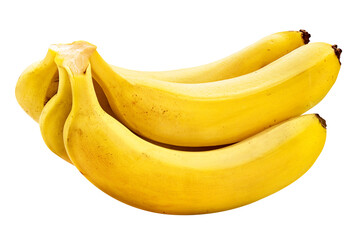 Penca de bananas brasileiras isolado em fundo transparente - Cacho de banana madura