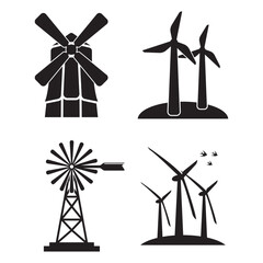 Windmill logo vector illustration flat design.