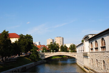 bridge over the river in Ljubljana