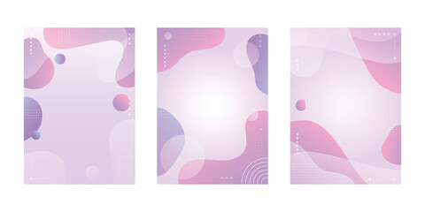Collection fluid liquid poster and geometric background of dynamic shapes. Wallpaper gradient with liquid shape. Illustration colorful template banner with soft curve and wave