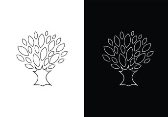 Tree vector icon. Nature trees vector illustration logo design.