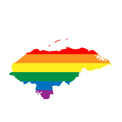 Honduras country silhouette. Country map silhouette in rainbow colors of LGBT flag.