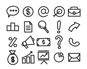 Fototapeta premium business and finance simple hand drawn stroke icon