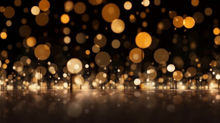 Abstract gold bokeh with black.