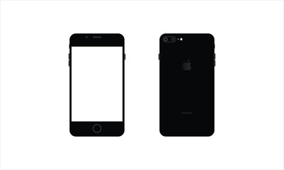 iPhone, phone front and back on white background