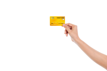 Hand holding credit card.