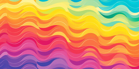 Fototapeta na wymiar rainbow bright abstract wavy colors background. generative AI
