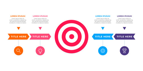 Colorful modern timeline infographic.  Business concept with 4 steps. Goals concept