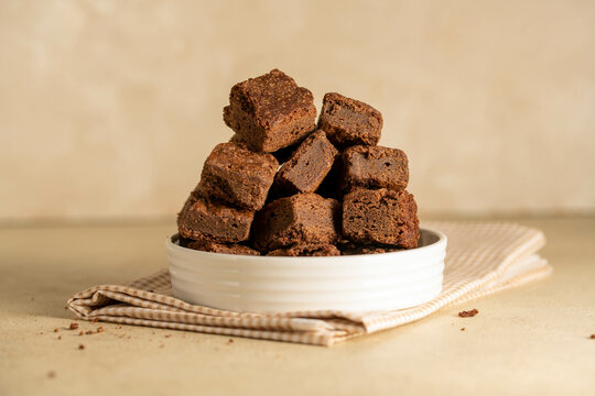 Brownie bites cookies, dessert square chocolate bites.