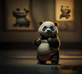 Kung fu Cute panda created with Generative Ai technology