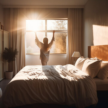 Frau am morgen, Strecken, Sonnenaufgang