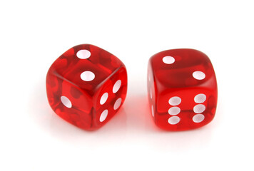 2 Dice close up- A Pair of 2s