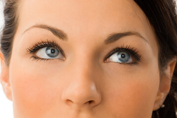 a nice close up of a young woman with attractive eyes