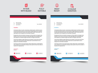 Professional letterhead template design vector illustration