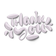 Thank You Hand lettering 3d text for Greeting Card isolated transparent png. Handmade calligraphy for Thanksgiving Day