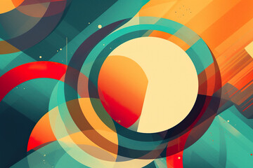 A colorful abstract background with circles and lines. Generative AI.