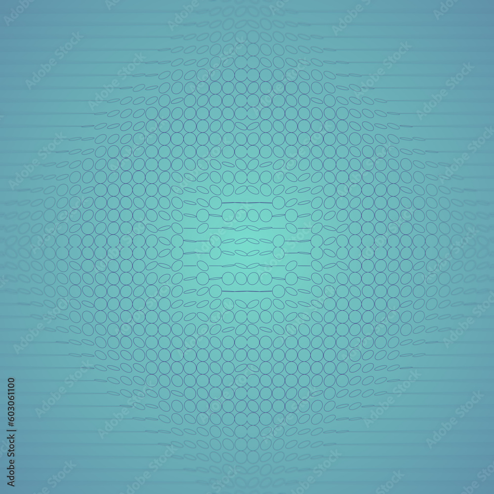 Aufkleber Wavy symmetrical pattern of flat circular figures arranged in rows on the background. 3d rendering digital illustration