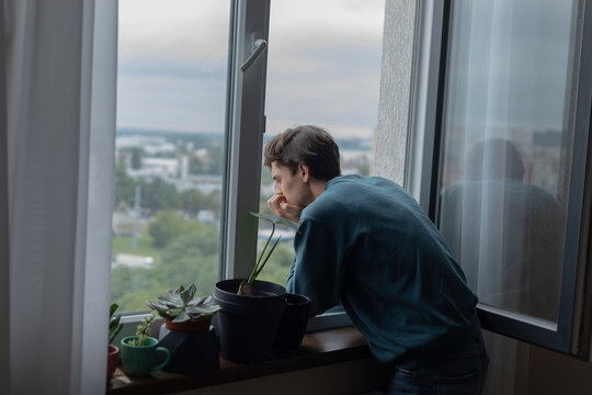 thoughtful guy in the window