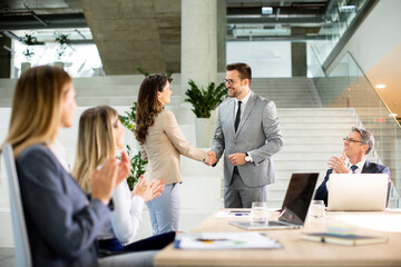 Young startup team working in the office