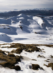 snow covered mountains