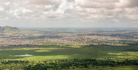 Fototapeta na wymiar Aerial panoramic view of Juba, capital of South Sudan.
