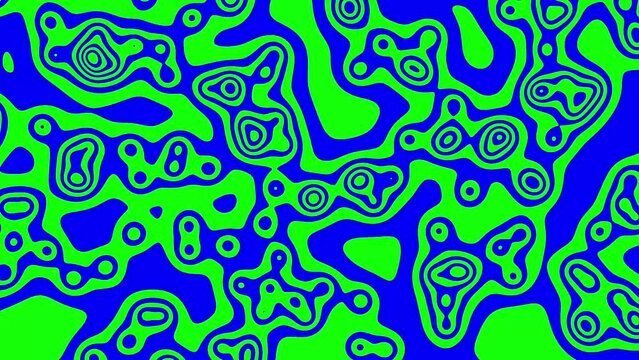Plasma blobs lime green blue bright colorful animation vj background motion backdrop, abstract amoeba bacteria morphing, weird and trippy animated strange seamless looping video