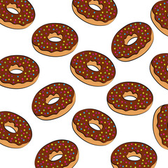 Sweet donuts background, vector illustration