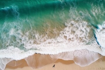 Fototapeta na wymiar wave ocean water vacation beach nature shore summer sand sea. Generative AI.