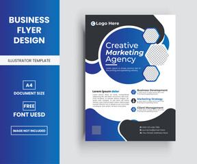 Modern corporate business multipurpose flyer layout design, Company Flyer in A4.