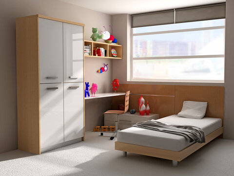 childroom  interior modern design  (3D image)
