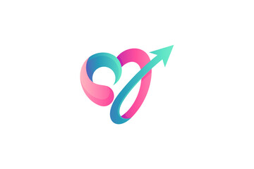 Heart logo with up arrow