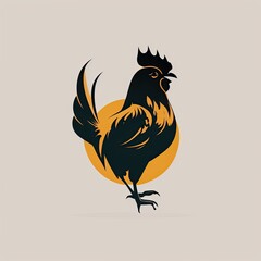 Chicken symbol Minimalist Emblem Illustration