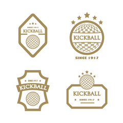 kickball logo badges design vector flat isolated illustration