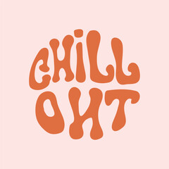 Chill out lettering isolated design in in a circle