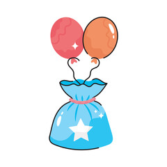 Party Bag doodle filled vector outline Sticker. EPS 10 file