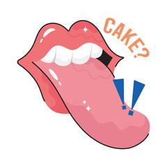 Cake  doodle filled vector outline Sticker. EPS 10 file