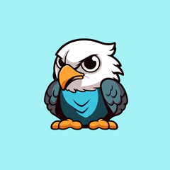 Swift and Deadly, Cartoon Vector Illustration of a Meat Eating Baby Eagle