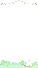 Obraz premium 16:9ガーランドとグランピングのフレーム⭐︎PNG