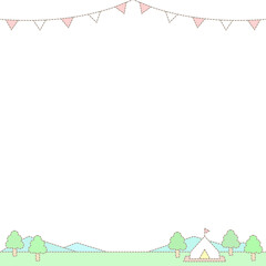 ⭐︎ガーランドとグランピングのフレーム⭐︎PNG