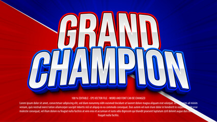 Grand champion 3d editable text effect