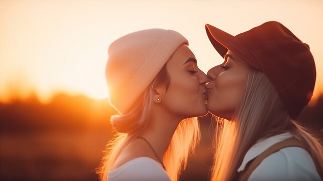 Lesbian Kissing Generative AI