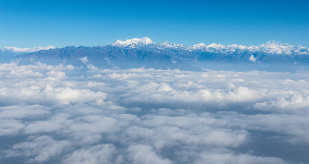 Himalaya mountains from the air