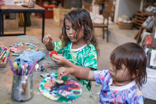 Children painting